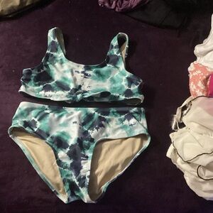 Old Navy Blue and Green Tie-Dye Bikini